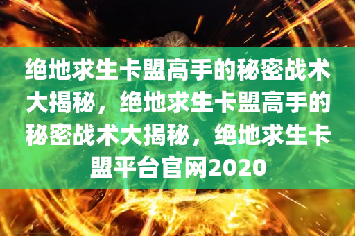 绝地求生卡盟高手的秘密战术大揭秘，绝地求生卡盟高手的秘密战术大揭秘，绝地求生卡盟平台官网2020