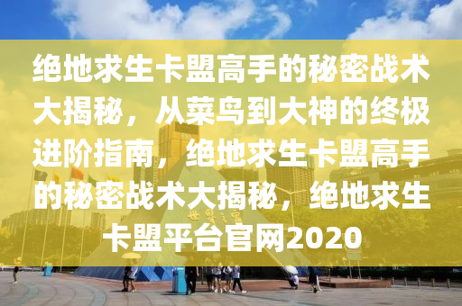 绝地求生卡盟高手的秘密战术大揭秘，从菜鸟到大神的终极进阶指南，绝地求生卡盟高手的秘密战术大揭秘，绝地求生卡盟平台官网2020