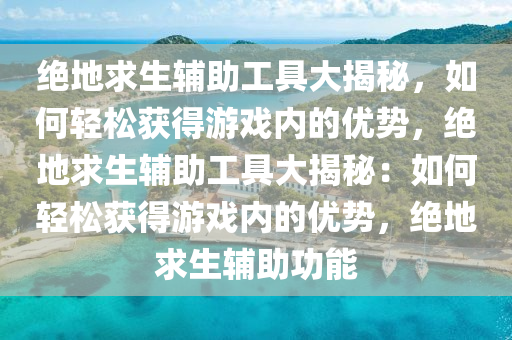绝地求生辅助工具大揭秘，如何轻松获得游戏内的优势，绝地求生辅助工具大揭秘：如何轻松获得游戏内的优势，绝地求生辅助功能