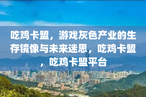 吃鸡卡盟，游戏灰色产业的生存镜像与未来迷思，吃鸡卡盟，吃鸡卡盟平台
