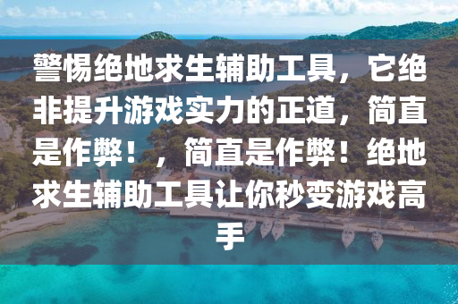 警惕绝地求生辅助工具，它绝非提升游戏实力的正道，简直是作弊！，简直是作弊！绝地求生辅助工具让你秒变游戏高手