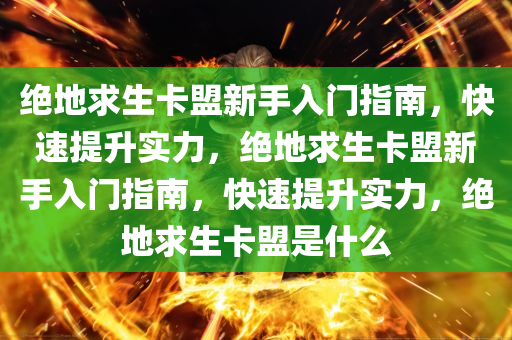 绝地求生卡盟新手入门指南，快速提升实力，绝地求生卡盟新手入门指南，快速提升实力，绝地求生卡盟是什么