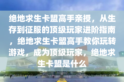 绝地求生卡盟高手亲授，从生存到征服的顶级玩家进阶指南，绝地求生卡盟高手教你玩转游戏，成为顶级玩家，绝地求生卡盟是什么