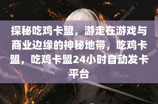 探秘吃鸡卡盟，游走在游戏与商业边缘的神秘地带，吃鸡卡盟，吃鸡卡盟24小时自动发卡平台