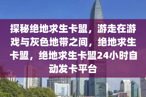 探秘绝地求生卡盟，游走在游戏与灰色地带之间，绝地求生卡盟，绝地求生卡盟24小时自动发卡平台