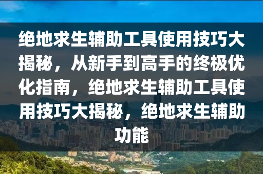 绝地求生辅助工具使用技巧大揭秘,从新手到高手的终极优化指南,绝地求生辅助工具使用技巧大揭秘,绝地求生辅助功能