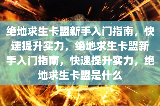 绝地求生卡盟新手入门指南,快速提升实力,绝地求生卡盟新手入门指南,快速提升实力,绝地求生卡盟是什么