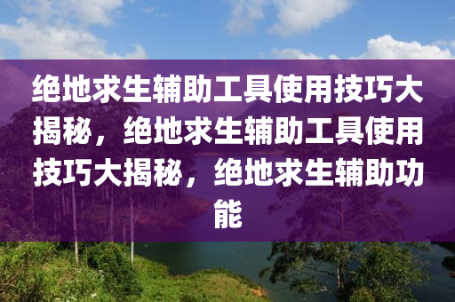 绝地求生辅助工具使用技巧大揭秘，绝地求生辅助工具使用技巧大揭秘，绝地求生辅助功能