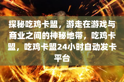 探秘吃鸡卡盟，游走在游戏与商业之间的神秘地带，吃鸡卡盟，吃鸡卡盟24小时自动发卡平台