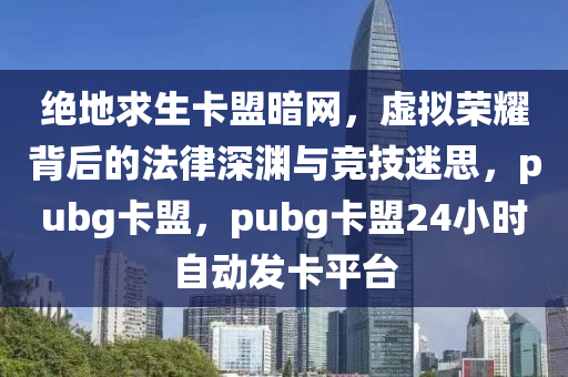 绝地求生卡盟暗网，虚拟荣耀背后的法律深渊与竞技迷思，pubg卡盟，pubg卡盟24小时自动发卡平台