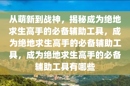 从萌新到战神，揭秘成为绝地求生高手的必备辅助工具，成为绝地求生高手的必备辅助工具，成为绝地求生高手的必备辅助工具有哪些