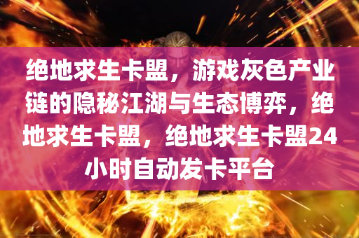 绝地求生卡盟，游戏灰色产业链的隐秘江湖与生态博弈，绝地求生卡盟，绝地求生卡盟24小时自动发卡平台