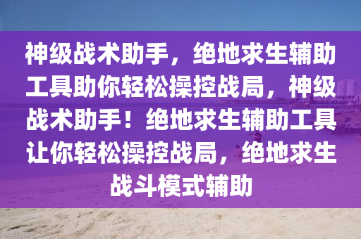神级战术助手，绝地求生辅助工具助你轻松操控战局，神级战术助手！绝地求生辅助工具让你轻松操控战局，绝地求生战斗模式辅助