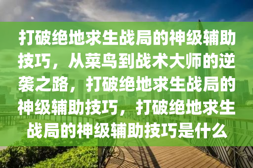 打破绝地求生战局的神级辅助技巧，从菜鸟到战术大师的逆袭之路，打破绝地求生战局的神级辅助技巧，打破绝地求生战局的神级辅助技巧是什么