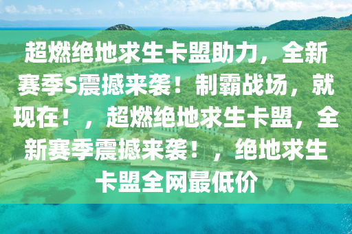 超燃绝地求生卡盟助力，全新赛季S震撼来袭！制霸战场，就现在！，超燃绝地求生卡盟，全新赛季震撼来袭！，绝地求生卡盟全网最低价