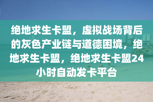 绝地求生卡盟，虚拟战场背后的灰色产业链与道德困境，绝地求生卡盟，绝地求生卡盟24小时自动发卡平台