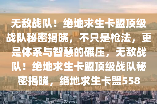 无敌战队！绝地求生卡盟顶级战队秘密揭晓，不只是枪法，更是体系与智慧的碾压，无敌战队！绝地求生卡盟顶级战队秘密揭晓，绝地求生卡盟558