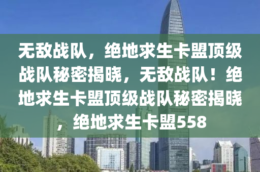 无敌战队，绝地求生卡盟顶级战队秘密揭晓，无敌战队！绝地求生卡盟顶级战队秘密揭晓，绝地求生卡盟558