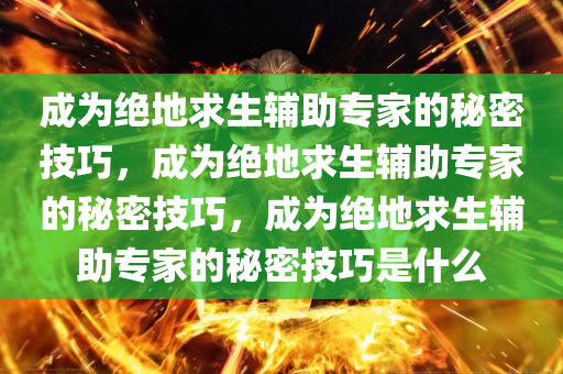 成为绝地求生辅助专家的秘密技巧，成为绝地求生辅助专家的秘密技巧，成为绝地求生辅助专家的秘密技巧是什么