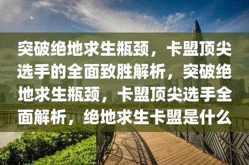 突破绝地求生瓶颈，卡盟顶尖选手的全面致胜解析，突破绝地求生瓶颈，卡盟顶尖选手全面解析，绝地求生卡盟是什么