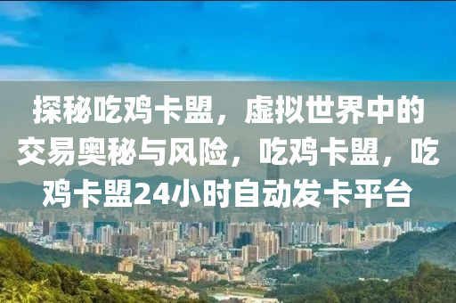 探秘吃鸡卡盟，虚拟世界中的交易奥秘与风险，吃鸡卡盟，吃鸡卡盟24小时自动发卡平台