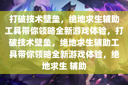 打破技术壁垒，绝地求生辅助工具带你领略全新游戏体验，打破技术壁垒，绝地求生辅助工具带你领略全新游戏体验，绝地求生 辅助