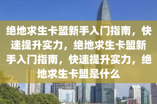 绝地求生卡盟新手入门指南，快速提升实力，绝地求生卡盟新手入门指南，快速提升实力，绝地求生卡盟是什么