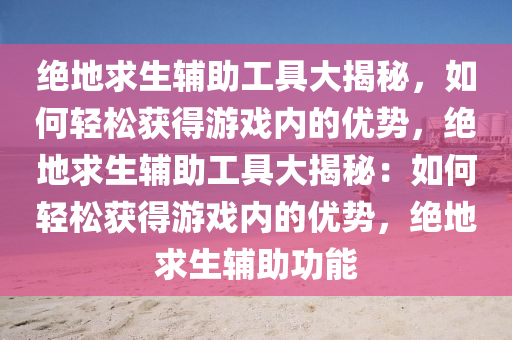绝地求生辅助工具大揭秘，如何轻松获得游戏内的优势，绝地求生辅助工具大揭秘：如何轻松获得游戏内的优势，绝地求生辅助功能