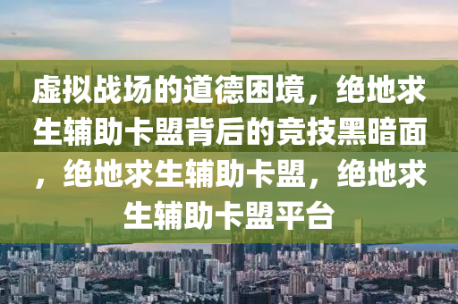 虚拟战场的道德困境，绝地求生辅助卡盟背后的竞技黑暗面，绝地求生辅助卡盟，绝地求生辅助卡盟平台