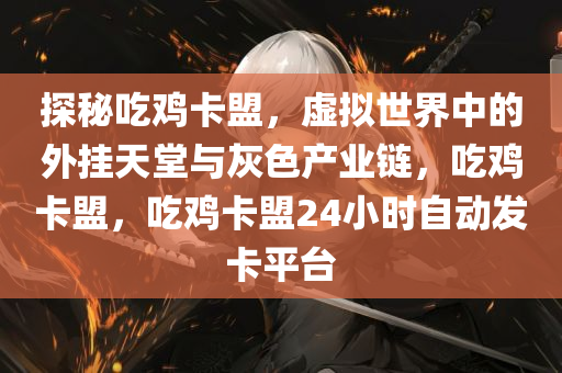 探秘吃鸡卡盟，虚拟世界中的外挂天堂与灰色产业链，吃鸡卡盟，吃鸡卡盟24小时自动发卡平台