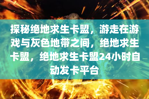 探秘绝地求生卡盟，游走在游戏与灰色地带之间，绝地求生卡盟，绝地求生卡盟24小时自动发卡平台