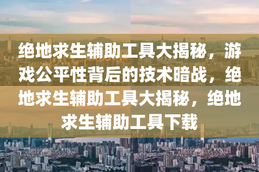 绝地求生辅助工具大揭秘，游戏公平性背后的技术暗战，绝地求生辅助工具大揭秘，绝地求生辅助工具下载