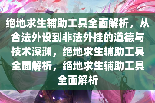 绝地求生辅助工具全面解析，从合法外设到非法外挂的道德与技术深渊，绝地求生辅助工具全面解析，绝地求生辅助工具全面解析