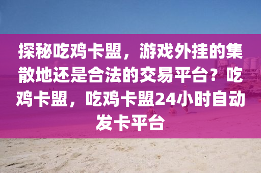 探秘吃鸡卡盟，游戏外挂的集散地还是合法的交易平台？吃鸡卡盟，吃鸡卡盟24小时自动发卡平台
