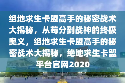 绝地求生卡盟高手的秘密战术大揭秘，从苟分到战神的终极奥义，绝地求生卡盟高手的秘密战术大揭秘，绝地求生卡盟平台官网2020