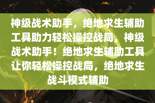 神级战术助手，绝地求生辅助工具助力轻松操控战局，神级战术助手！绝地求生辅助工具让你轻松操控战局，绝地求生战斗模式辅助
