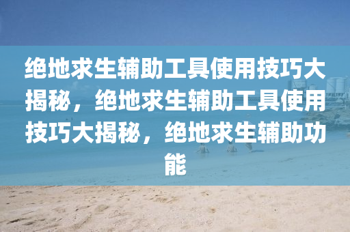 绝地求生辅助工具使用技巧大揭秘，绝地求生辅助工具使用技巧大揭秘，绝地求生辅助功能