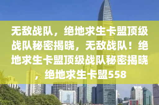 无敌战队，绝地求生卡盟顶级战队秘密揭晓，无敌战队！绝地求生卡盟顶级战队秘密揭晓，绝地求生卡盟558