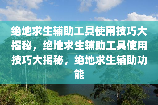 绝地求生辅助工具使用技巧大揭秘，绝地求生辅助工具使用技巧大揭秘，绝地求生辅助功能