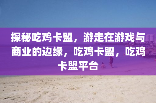 探秘吃鸡卡盟，游走在游戏与商业的边缘，吃鸡卡盟，吃鸡卡盟平台
