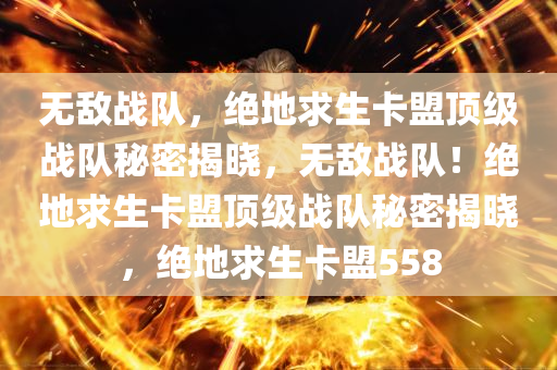无敌战队，绝地求生卡盟顶级战队秘密揭晓，无敌战队！绝地求生卡盟顶级战队秘密揭晓，绝地求生卡盟558