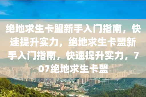 绝地求生卡盟新手入门指南，快速提升实力，绝地求生卡盟新手入门指南，快速提升实力，707绝地求生卡盟