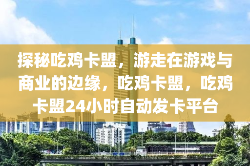 探秘吃鸡卡盟，游走在游戏与商业的边缘，吃鸡卡盟，吃鸡卡盟24小时自动发卡平台
