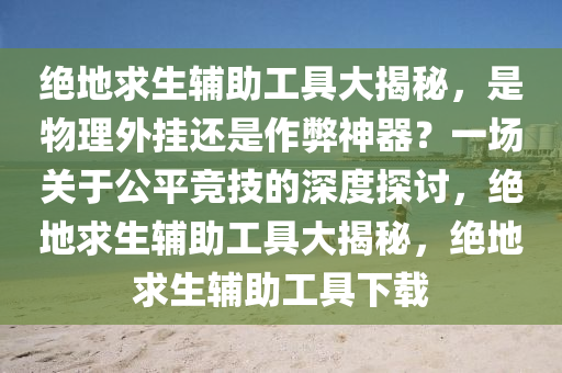 绝地求生辅助工具大揭秘，是物理外挂还是作弊神器？一场关于公平竞技的深度探讨，绝地求生辅助工具大揭秘，绝地求生辅助工具下载