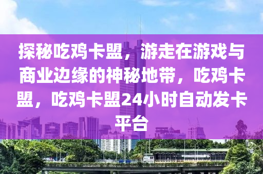 探秘吃鸡卡盟，游走在游戏与商业边缘的神秘地带，吃鸡卡盟，吃鸡卡盟24小时自动发卡平台