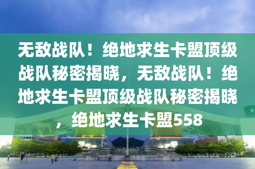 无敌战队!绝地求生卡盟顶级战队秘密揭晓,无敌战队!绝地求生卡盟顶级战队秘密揭晓,绝地求生卡盟558