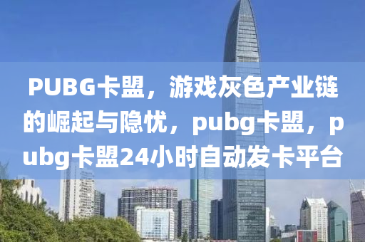 PUBG卡盟，游戏灰色产业链的崛起与隐忧，pubg卡盟，pubg卡盟24小时自动发卡平台