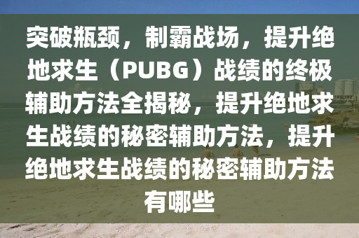 突破瓶颈，制霸战场，提升绝地求生（PUBG）战绩的终极辅助方法全揭秘，提升绝地求生战绩的秘密辅助方法，提升绝地求生战绩的秘密辅助方法有哪些