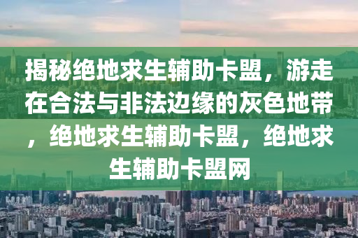 揭秘绝地求生辅助卡盟，游走在合法与非法边缘的灰色地带，绝地求生辅助卡盟，绝地求生辅助卡盟网