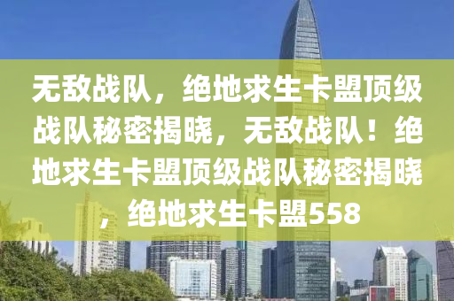 无敌战队，绝地求生卡盟顶级战队秘密揭晓，无敌战队！绝地求生卡盟顶级战队秘密揭晓，绝地求生卡盟558